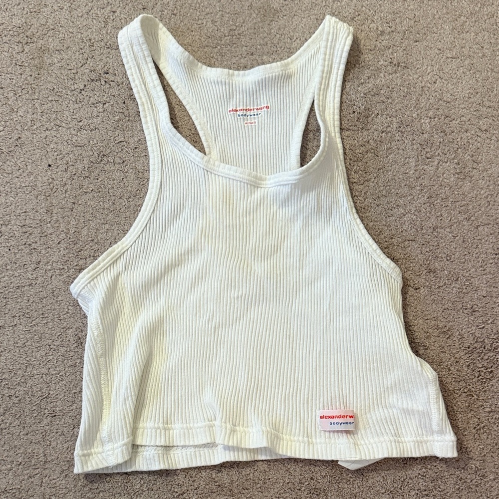 Alexander Wang White Ribbed Bodywear Top